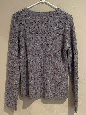 Speckled Knit Crewneck Sweater - light blue with asst colors.